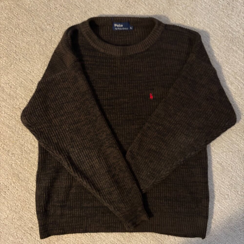 Classic Polo chocolate brown crewneck knit sweater 🤎✨ - Picture 5 of 8